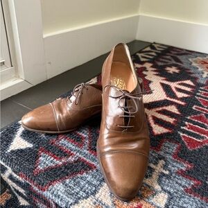 Ferragamo brown leather Oxford shoes. Has some water stain. Size 44 (11)